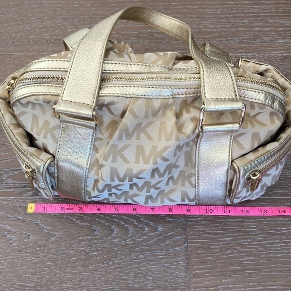 Michael Kors Monogram Handbag | Gold - Picture 2 of 11